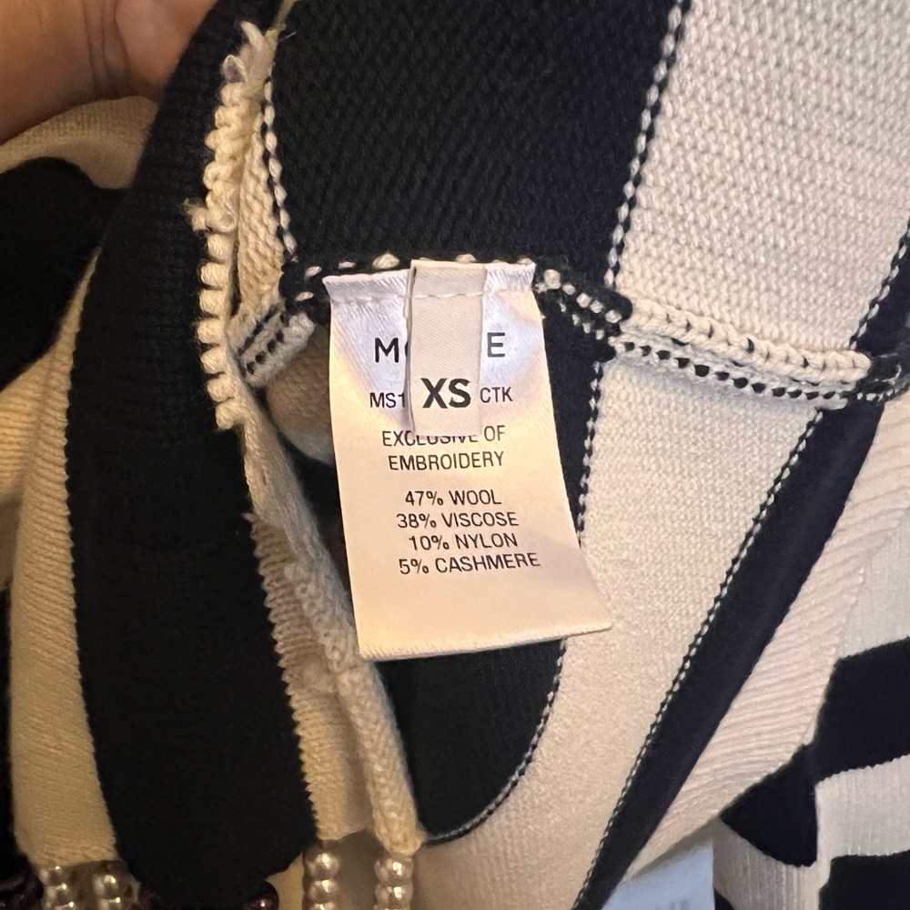 Monse Faux Pearl Striped Navy Knit Sweater Women's XS.💎Spring/Summer 2019 Runway - Picture 4 of 12